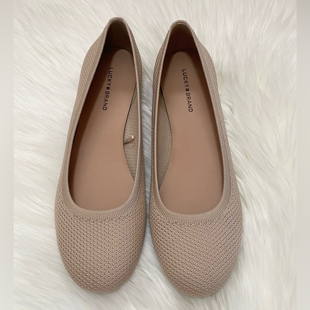 Lucky Brand Women Slip On Ballet Flats In Tan Size 10